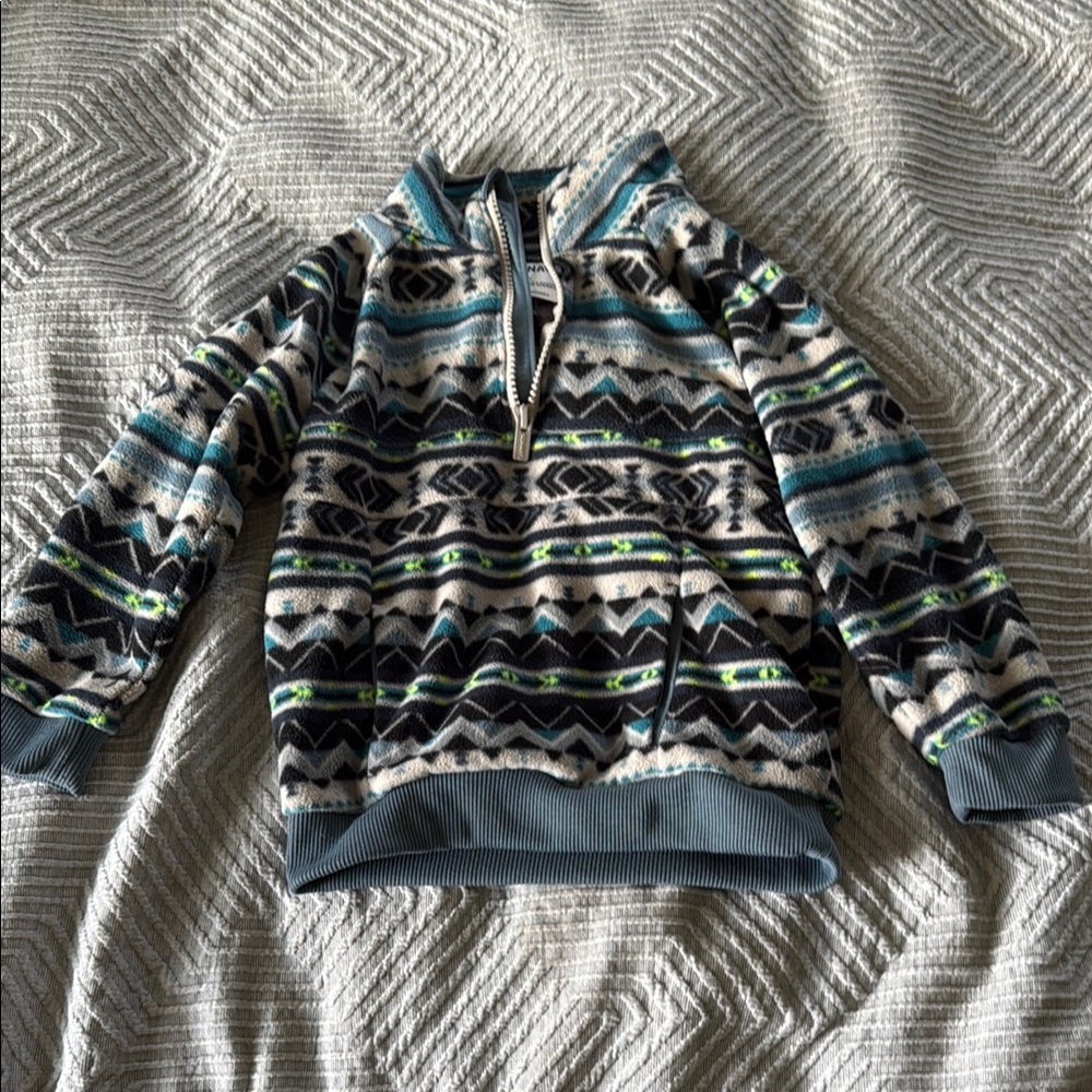 Old Navy Blue and Gray Zip Up Sweater